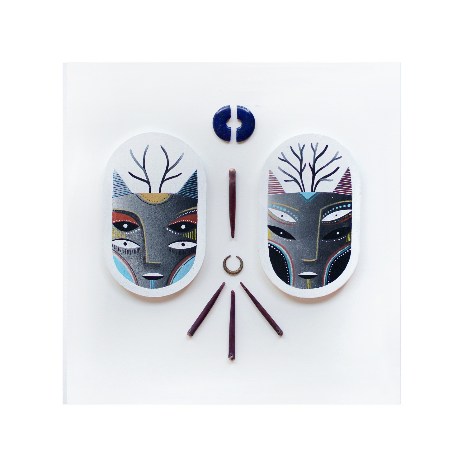 Le 4ème et le 5ème veilleur. 10x20 cm, acrylique sur bois // Vendu