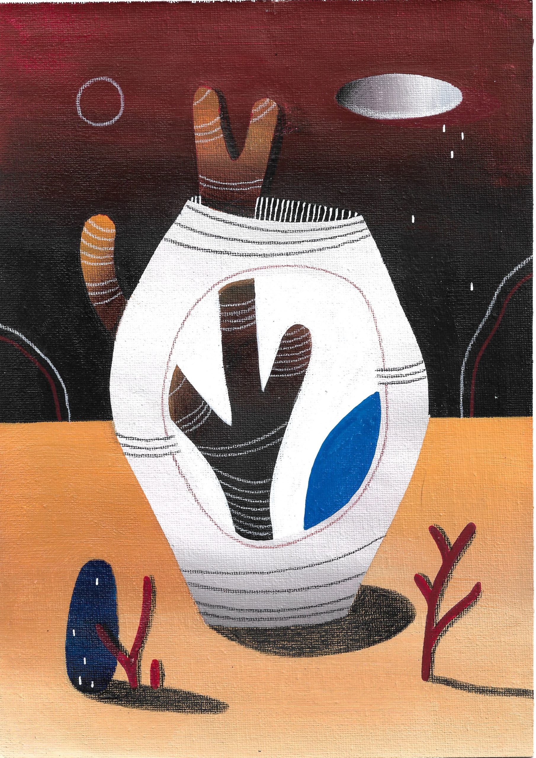 Vase 3 // 21x29,7 cm, technique mixte sur papier toilé 