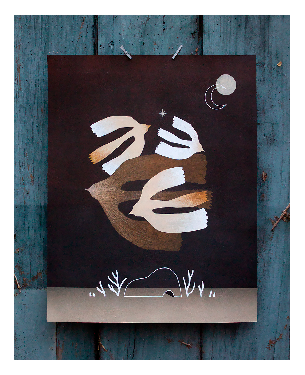 Famille. 40x50 cm, acrylique sur papier // Vendu