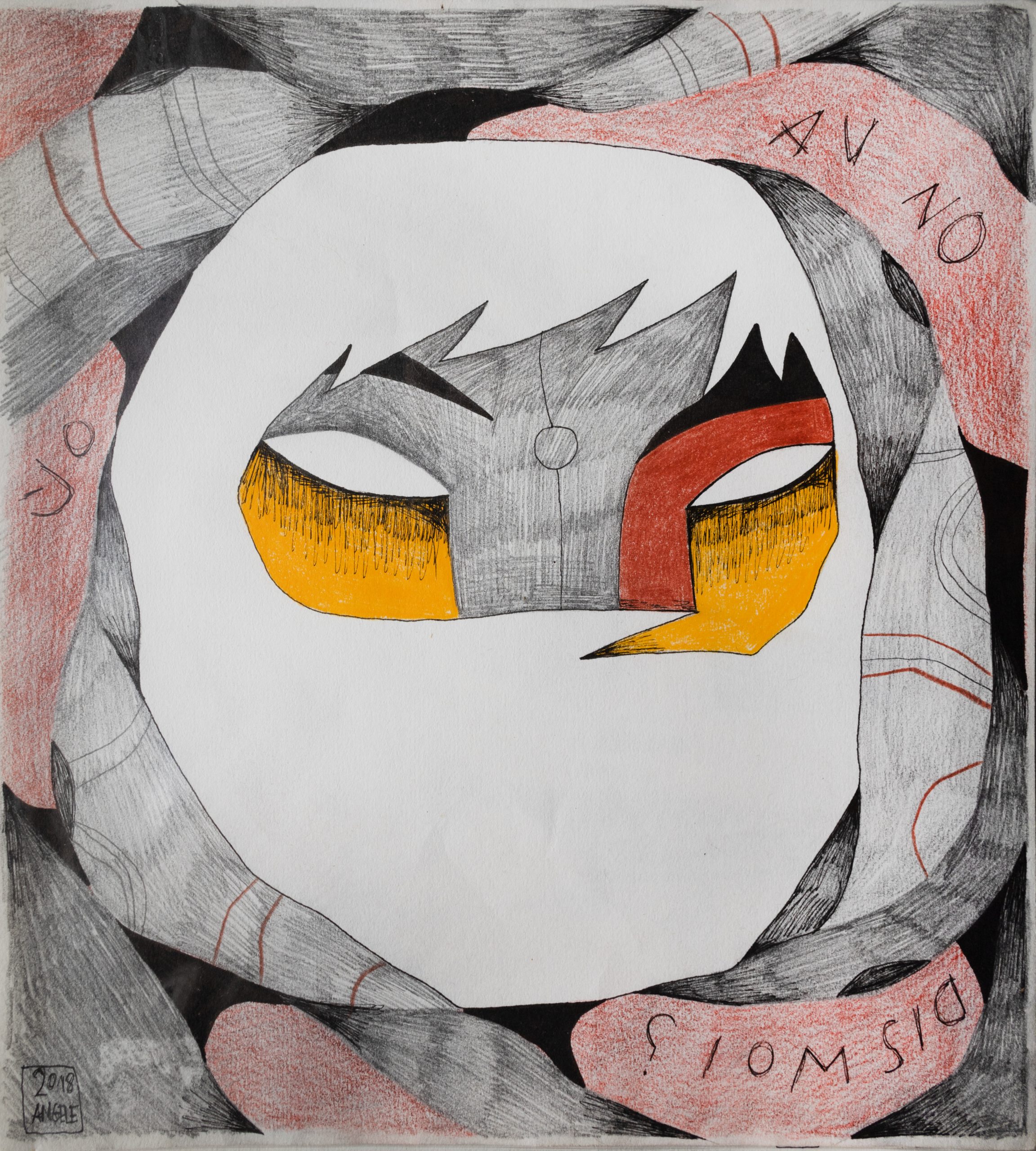 Direction nul part // 24x26,4 cm, technique mixte sur papier 