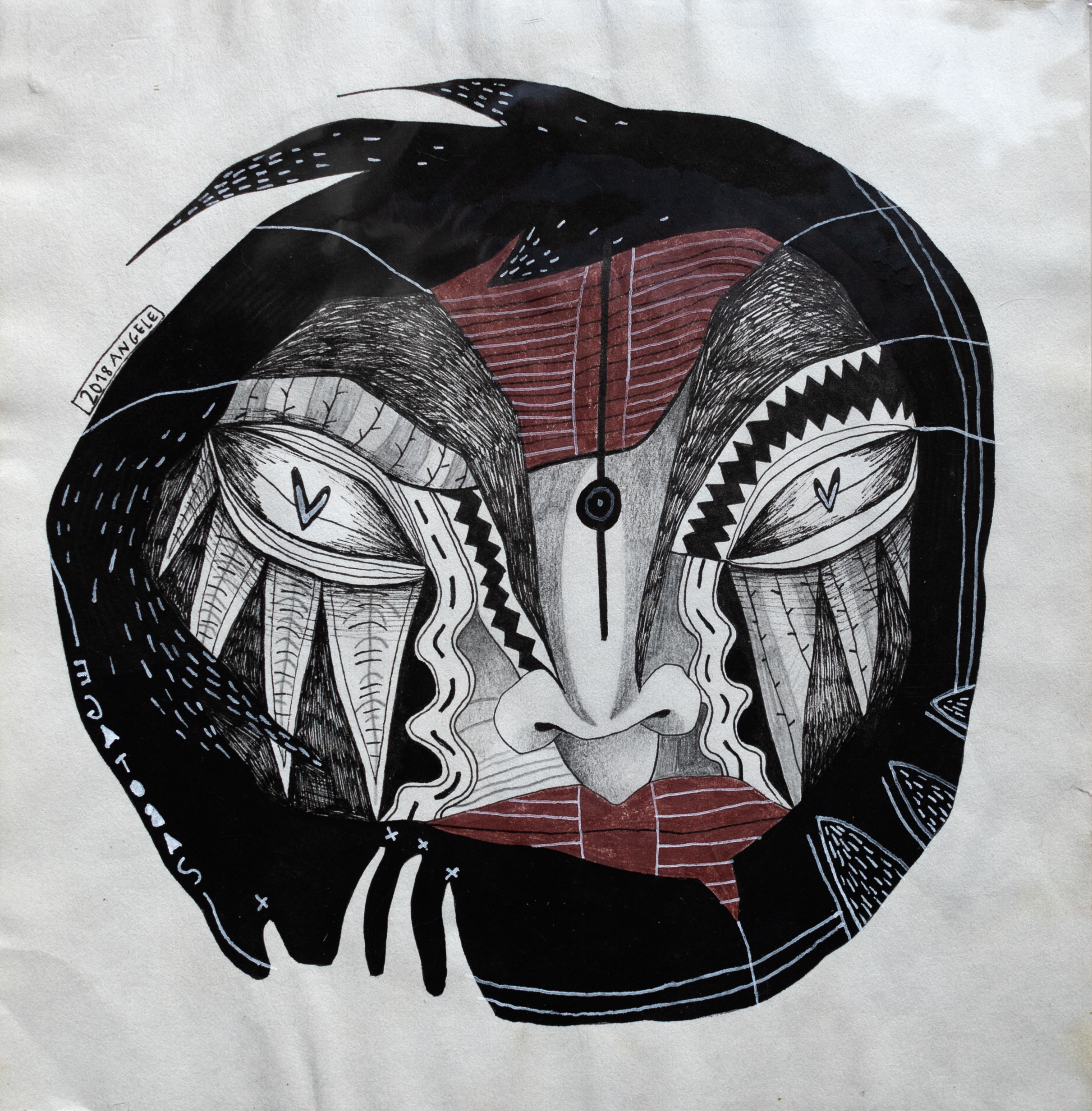 Sabotage // 24x24 cm, technique mixte sur papier 