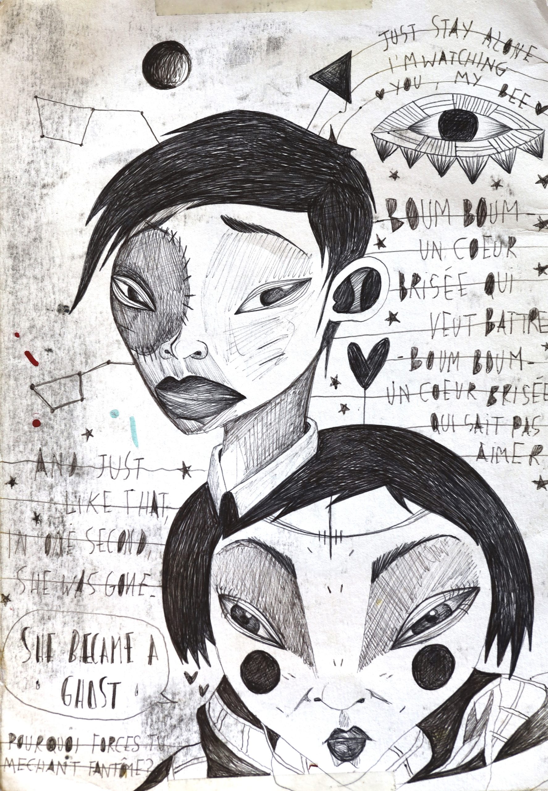 The ghost // 21x29,7 cm, encre sur papier.